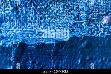 Abstract blue oil paint texture on canvas Stock Photo
