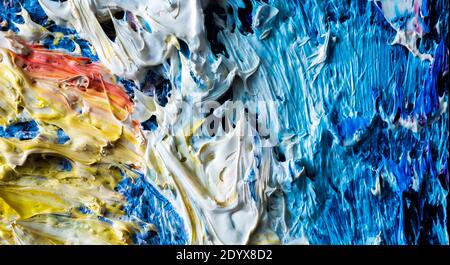 Multicolored oil paint macro close up Stock Photo