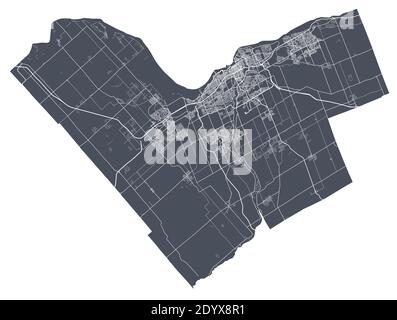 Ottawa map. Detailed vector map of Ottawa city administrative area. Cityscape poster metropolitan aria view. Stock Vector