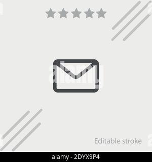 new email outlined envelope back vector icon modern simple vector illustration Stock Vector