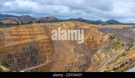 Aerial view of Martha mine at Waihi, New Zealand Stock Photo