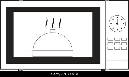 Microwave oven on a white background. Electrical appliance vector icon. Stock Vector