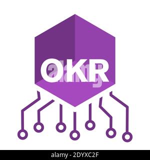 OKR Objectives and key results . Design of logo for the website. Stock Vector
