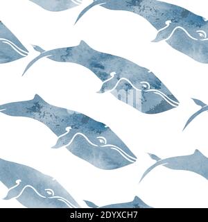 Watercolor whales seamless pattern Stock Vector Image & Art - Alamy