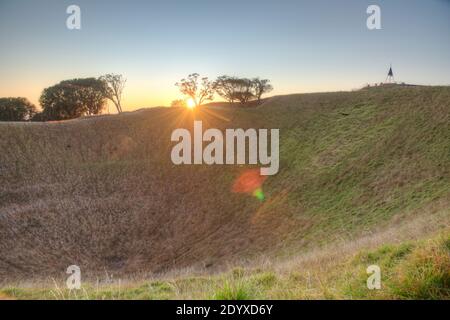 Sunrise view of Mount Eden in Auckland, New Zealand Stock Photo
