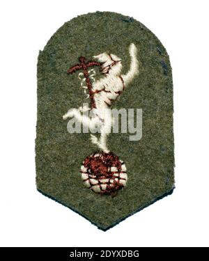 A arm patch for sargents in the Royal Corps of Signals. Stock Photo