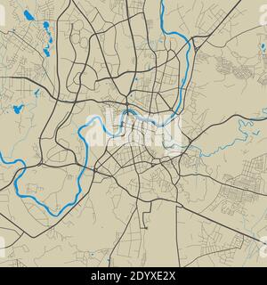 Vilnius city map poster. Map of Vilnius street map poster. Vilnius map vector illustration. Stock Vector