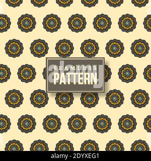 Seamless hand drawn mandala pattern. Stock Vector