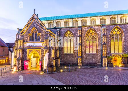 View of The Halls at Christmas, Norwich, Norfolk, East Anglia, England, United Kingdom, Europe