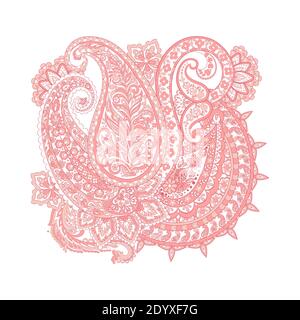 paisley isolated pattern. damask vector illustration Stock Vector