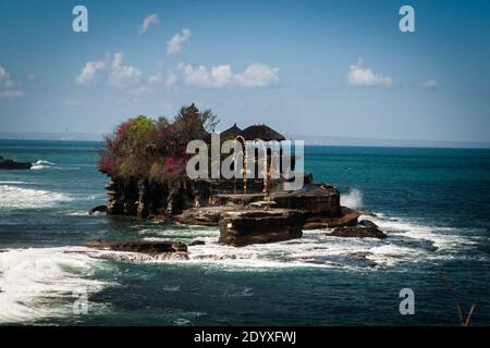 Close up image of Tanah Lot, one of the seven sea temples in Bali Stock Photo