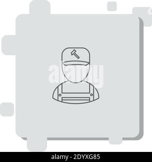 repair guy outline vector icon modern simple vector illustration Stock Vector