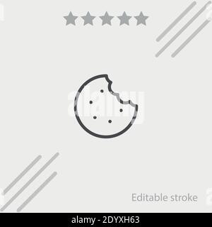 marie biscuit with bite vector icon modern simple vector illustration Stock Vector
