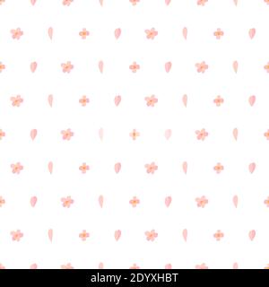 Vector nature seamless pattern with cherry pink petal and bloom. Floral backdrop. Textile ornament. Stock Vector