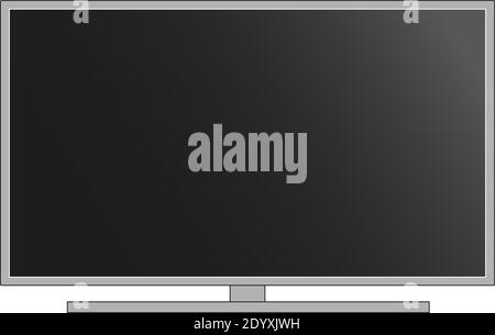 LCD, LED TV vector. Modern TV with black screen. Stock Vector