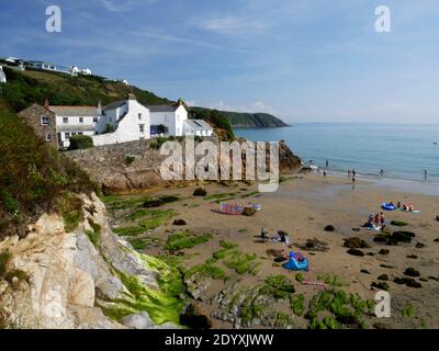 Low tide at Gorran Haven, Cornwall. Stock Photo