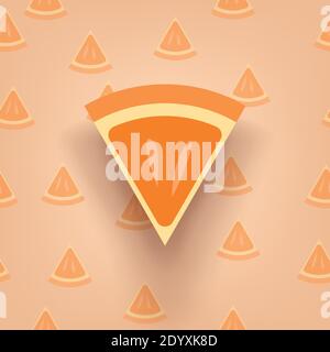 orange piece in front and pattern back Stock Vector