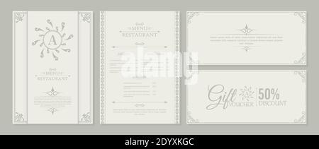 Menu Layout with Ornamental Elements. Stock Vector