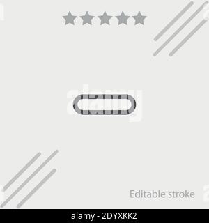 pill of drug outline rounded rectangular shape vector icon modern simple vector illustration Stock Vector