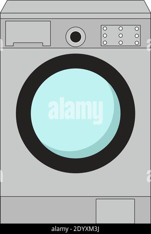 Front loading automatic washing machine. Washing machine vector. Stock Vector