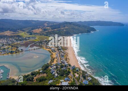 Aerial view of Pauanui at New Zealand Stock Photo