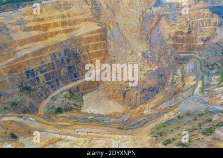 Aerial view of Martha mine at Waihi, New Zealand Stock Photo