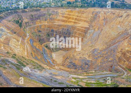 Aerial view of Martha mine at Waihi, New Zealand Stock Photo