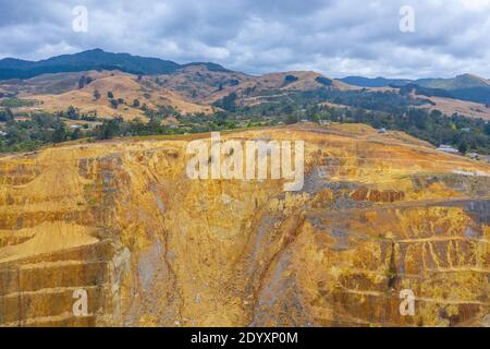 Aerial view of Martha mine at Waihi, New Zealand Stock Photo