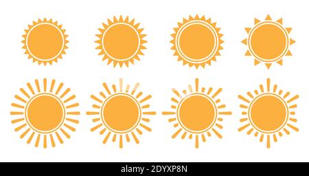 Sun icon set Stock Vector