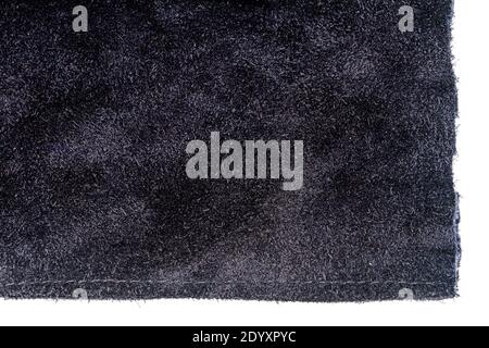Piece of blue suede isolated on white background Stock Photo