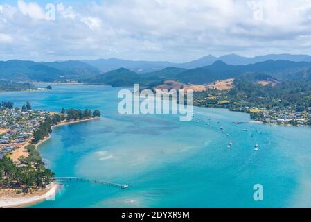 Aerial view of Pauanui at New Zealand Stock Photo