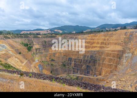 Aerial view of Martha mine at Waihi, New Zealand Stock Photo