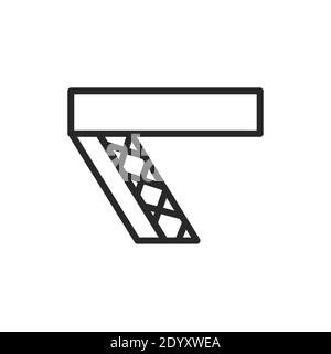 View open attic doors color line icon. Isolated vector element. Stock Vector