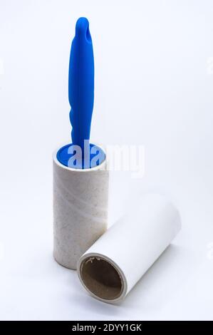 roller for cleaning clothes from wool, pet hair on clothes, Roller cleans clothes Stock Photo