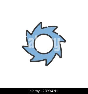 Hurricane icon category four. Filled color icon. Isolated weather vector illustration Stock Vector