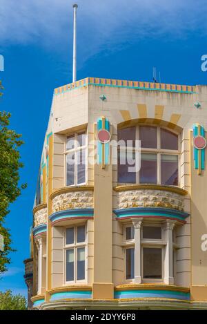 Historical buildings in the center of Whanganui, New Zealand Stock Photo