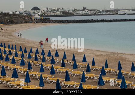 Dorada beach in the town of Playa Blanca. Yaiza. Lanzarote. Canary Islands. Spain. Stock Photo