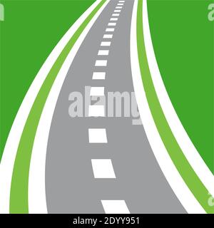 Vector roadway logo combination. Curved road and highway symbol. Stock Vector