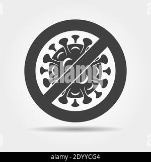 Stop bacteria infected icon Stock Vector