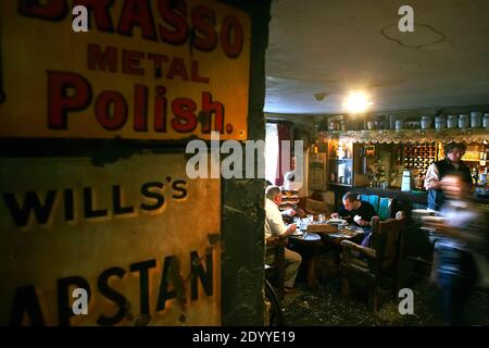 IRELAND / Glencullen/Johnny Fox's Pub .Traditional pub in mountain location with decorative farm tools, hooley nights and live Irish music. Stock Photo