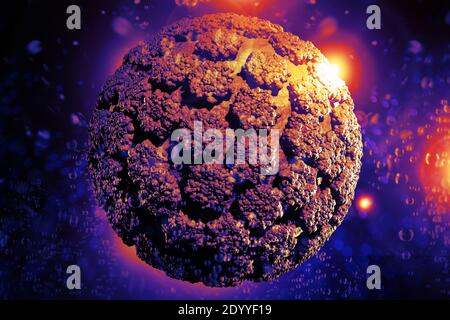 Infectious disease Human papilloma virus cells conceptual 3D illustration Stock Photo