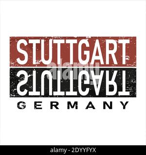 Vector illustration, lettering composition, Stuttgart german city, logo. Design for postcards, t-shirts, banners, greeting cards, mugs, stickers. EPS Stock Vector