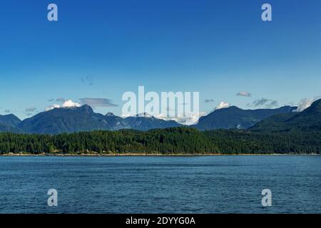 Pacific coastal scenery - Pacific Ocean, BC, Canada. Pacific ocean borders Western Canada. British Columbia's coastal weather is shaped by the Pacific Stock Photo