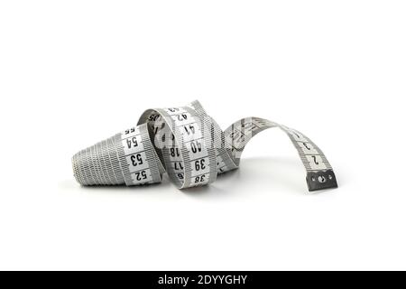 Measuring tool, flexible centimeter on a white background. Stock Photo