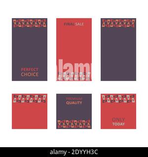 Modern decorative vector frames. Editable design templates for web, social media, promo, ads, banners etc. Stock Vector
