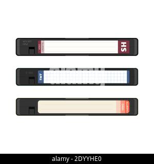 Old video cassettes Stock Vector