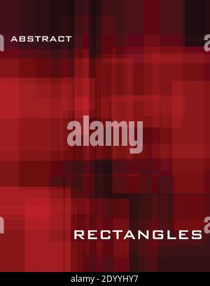 Abstract black and red geometric background with rectangles. Dark red cover design. Simple red and black vector graphic pattern Stock Vector