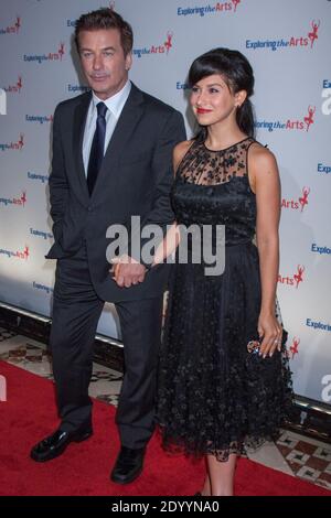 Actor Alec Baldwin and wife Hilaria Thomas attend the 6th annual Exploring The Arts Gala at Cipriani 42nd Street on October 4, 2012 in New York City. Stock Photo