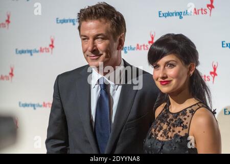 Actor Alec Baldwin and wife Hilaria Thomas attend the 6th annual Exploring The Arts Gala at Cipriani 42nd Street on October 4, 2012 in New York City. Stock Photo