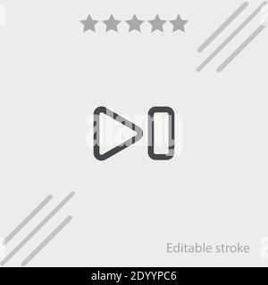 last track outlined multimedia button vector icon modern simple vector illustration Stock Vector